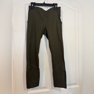 Lululemon Leggings Womens Size 4 Olive Green Cropped Pace Rival Full On Luxtreme